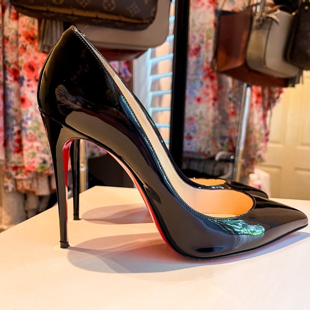 Christian Louboutin 100mm Pigalle Follies - Black Patent
